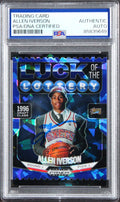76ers Allen Iverson Signed 2024 Panini Prizm Lottery #1 67/125 Card PSA/DNA Slab
