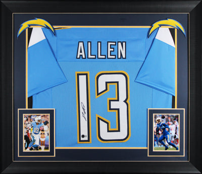 Keenan Allen Signed Powder Blue Pro Style Framed Jersey BAS Witnessed 2