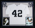 Yankees Mariano Rivera "10x Stat" Signed White Pinstripe Framed Jersey Steiner