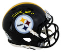 Steelers Pat Freiermuth Signed Speed Mini Helmet w/ Yellow Sig BAS Witnessed