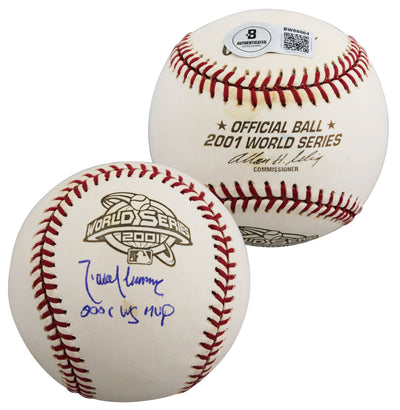D-Backs Randy Johnson "WS MVP" Signed 2001 WS Logo OML Baseball BAS #BW88064