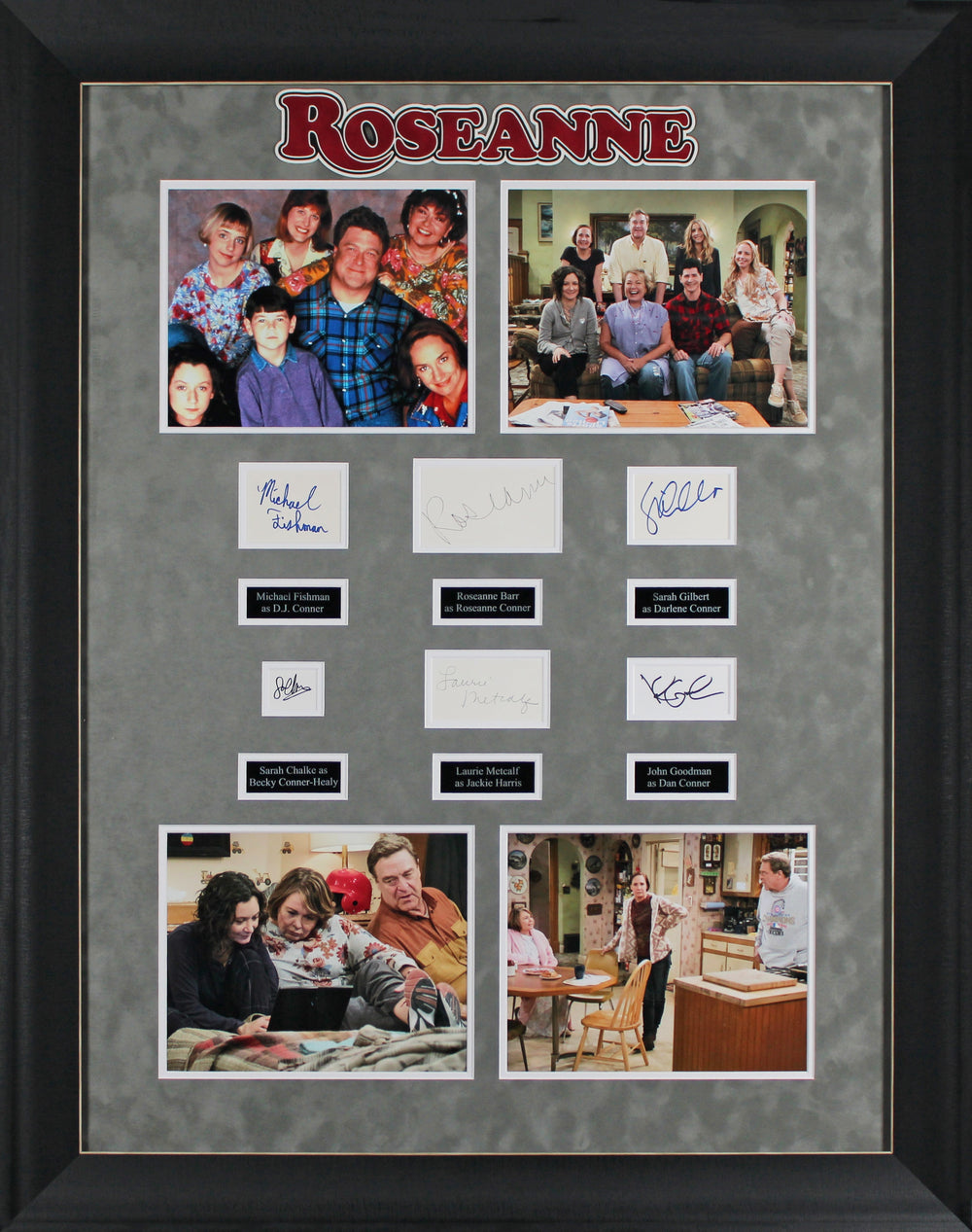 Roseanne (6) Roseanne, Goodman, Chalke, Gilbert +2 Signed Framed Display BAS LOA