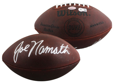 Jets Joe Namath Signed Official Wilson Throwback "Duke" Football BAS #BW21093