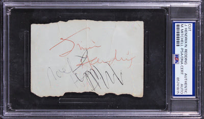 Jimi Hendrix, Noel Redding & Mitch Mitchell Signed 2.75x4 Cut Sig PSA/DNA Slab