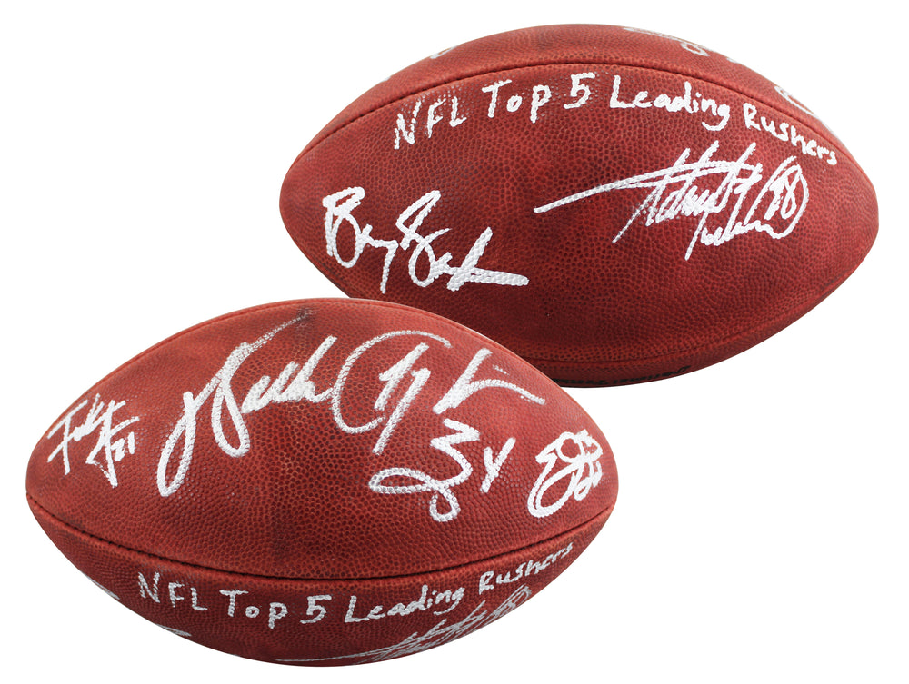 NFL Leading Rushers (5) Payton Smith Sanders Signed Official Nfl Football BAS 1