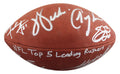 NFL Leading Rushers (5) Payton Smith Sanders Signed Official Nfl Football BAS 2
