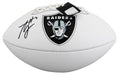 Raiders Ashton Jeanty Signed Franklin White Panel Logo Football BAS Witnessed