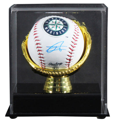 Mariners Julio Rodriguez Signed Seattle Mariners Logo Baseball W/ Case BAS