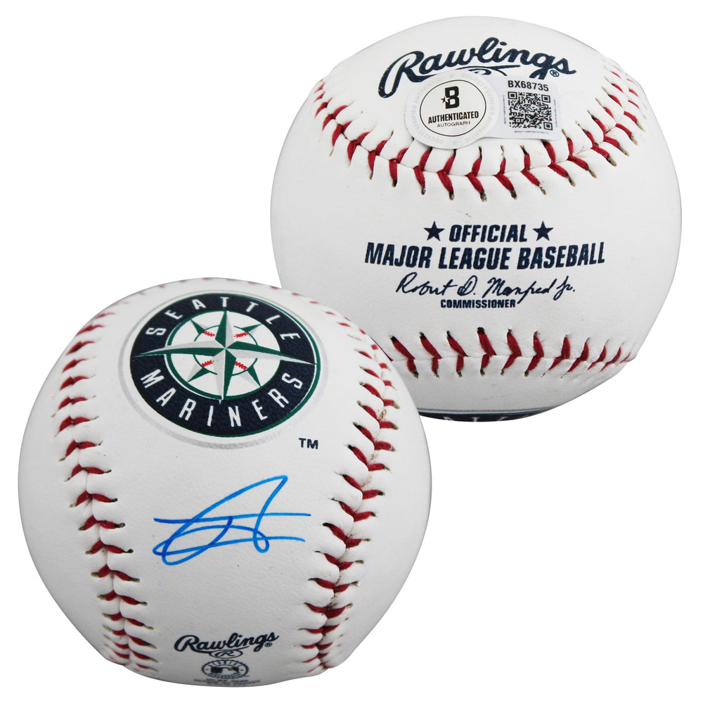 Mariners Julio Rodriguez Authentic Signed Seattle Mariners Logo OML Baseball BAS