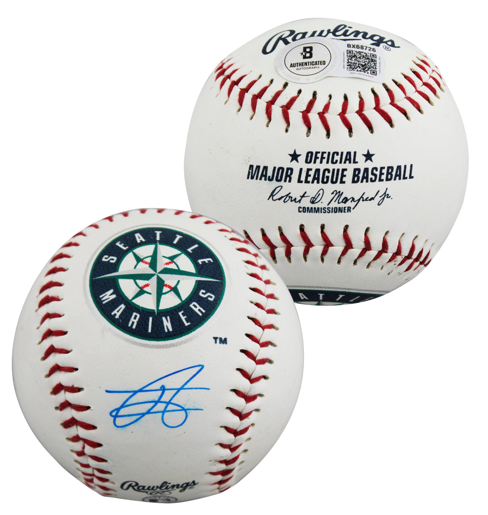 Mariners Julio Rodriguez Signed Seattle Mariners Logo OML Baseball BAS #BX68726
