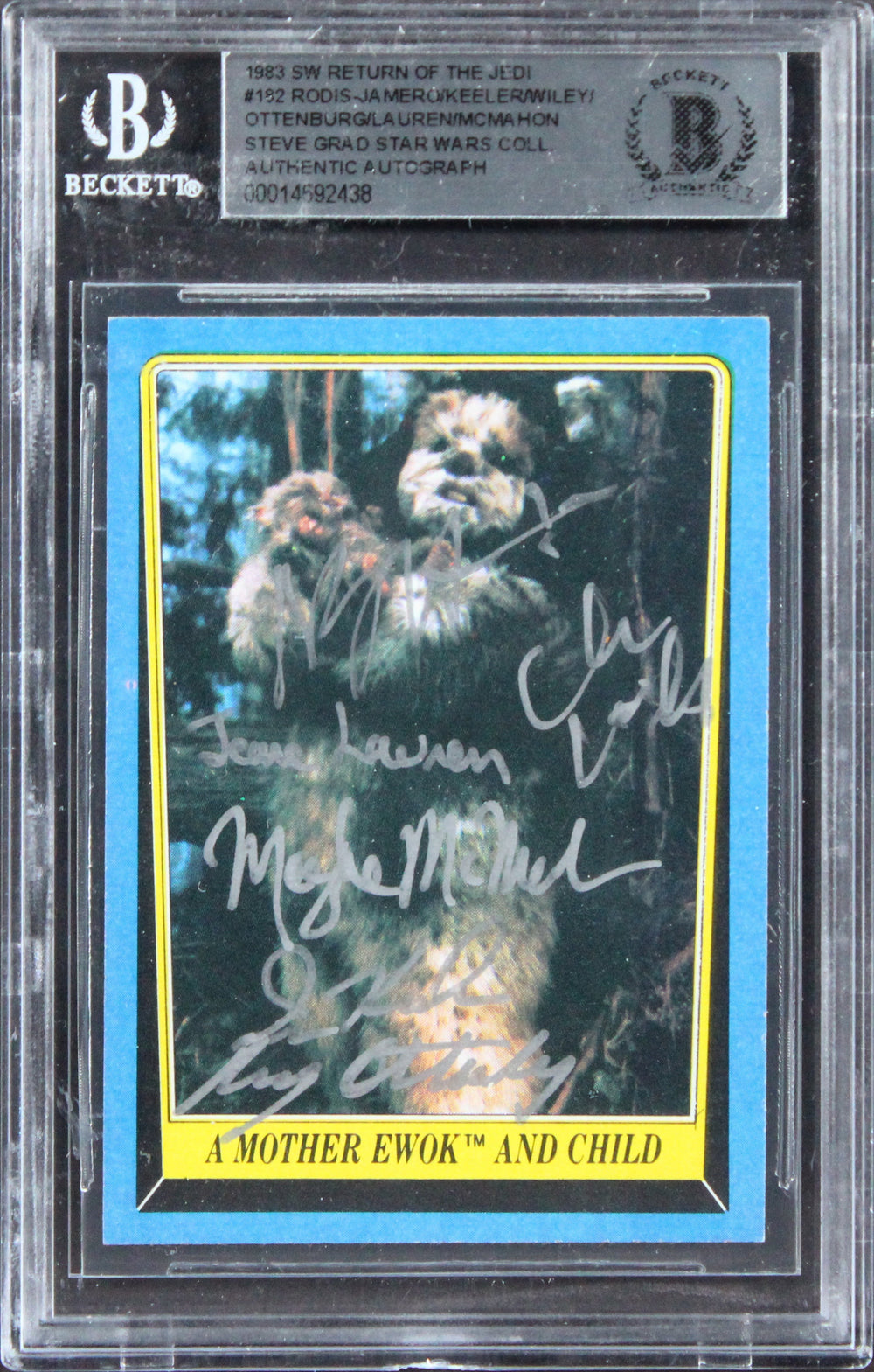 Star Wars (6) Rodis-Jamero, Keeler +4 Signed 1983 SW ROTJ #182 Card BAS Slabbed