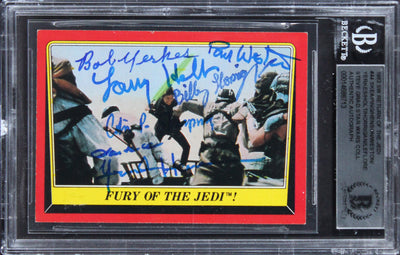 Star Wars (7) Skeaping, Henson, Holt +4 Signed 1983 SW ROTJ #44 Card BAS Slabbed