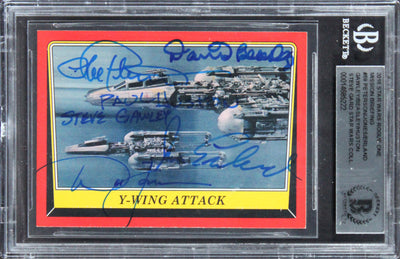 Star Wars (6) Huston, Erland +4 Signed 2016 Star Wars ROMB #59 Card BAS Slabbed