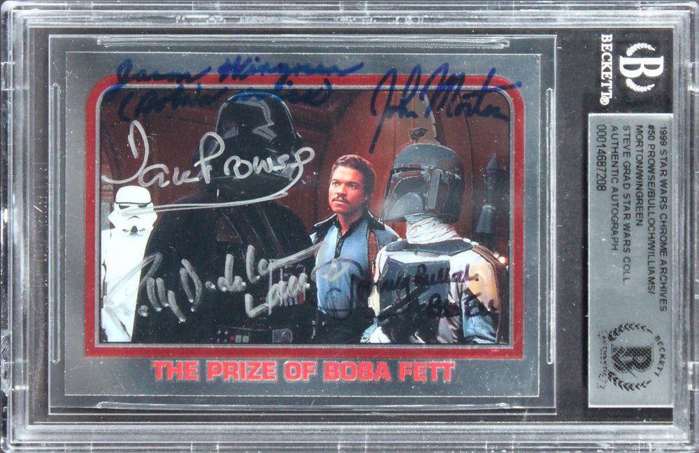 Star Wars (5) Prowse, Bulloch +3 3x Insc Signed 1999 SW CA #50 Card BAS Slabbed