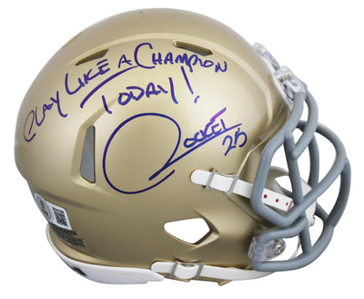 Notre Dame Raghib Ismail "PLAC Today! Rocket" Signed Speed Mini BAS Wit 2W441608