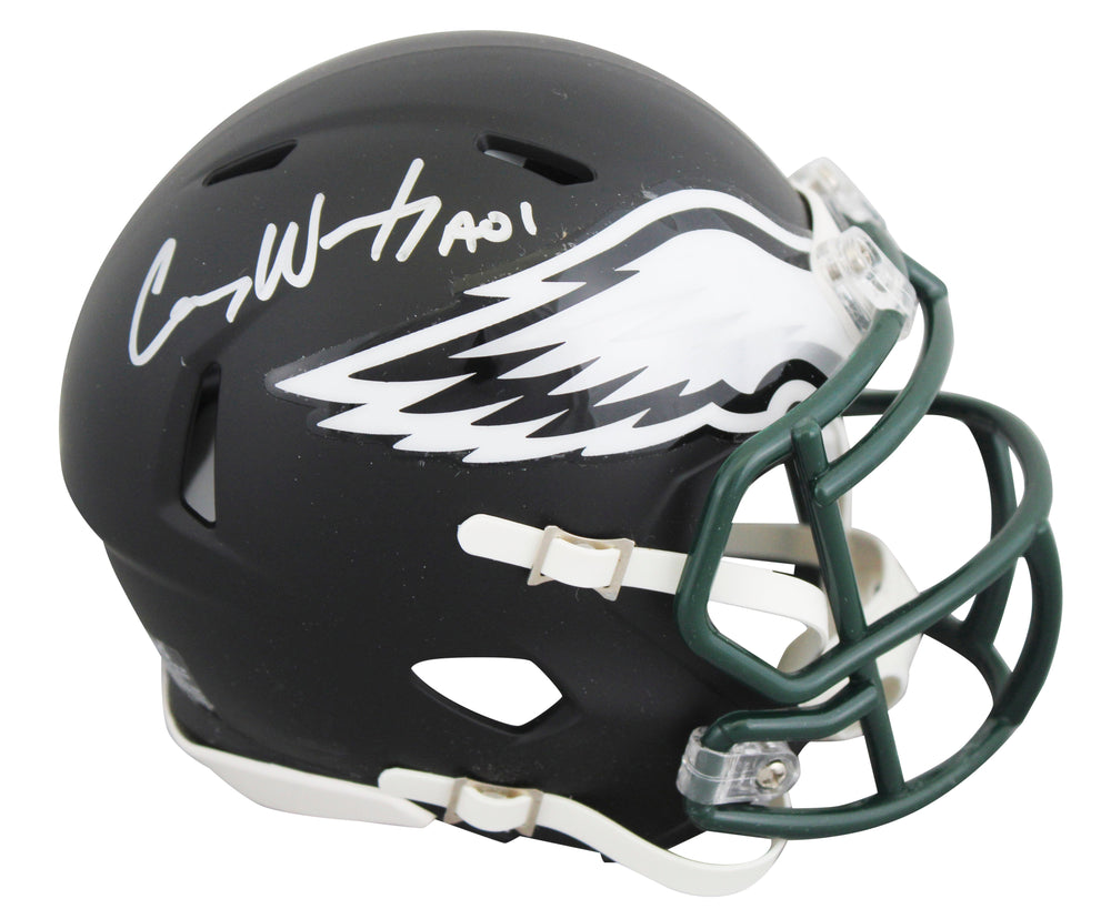 Eagles Carson Wentz Authentic Signed Flat Black Mini Helmet Fanatics A438783