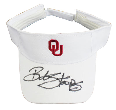 Oklahoma Bob Stoops Authentic Signed White Visor Autographed BAS Witnessed