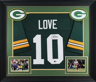 Jordan Love Authentic Signed Green Pro Style Framed Jersey BAS Witnessed