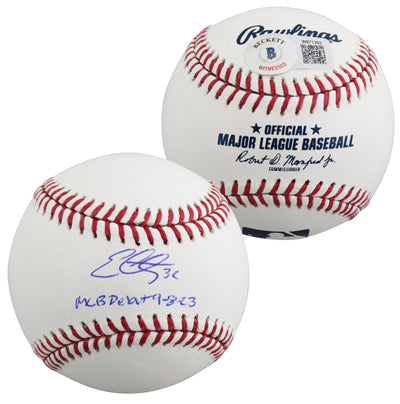 Rangers Evan Carter "MLB Debut 9-8-23" Authentic Signed OML Baseball BAS Witness