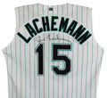 Marlins Rene Lachemann Signed White Pinstripe Russell Athletic Jersey BAS