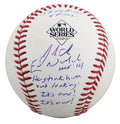 Rangers Eric Nadel & Josh Sborz Signed 2023 WS Logo OML Baseball BAS Fanatics