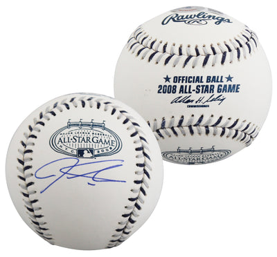 Rangers Josh Hamilton Signed 2008 All Star Game Logo OML Baseball BAS Witnessed