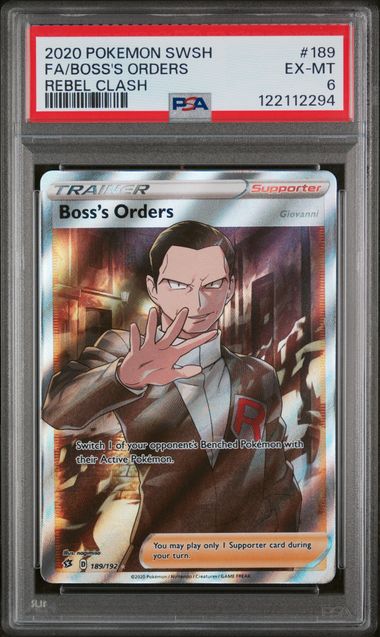 2020 POKEMON REBEL CLASH BOSS'S ORDER #189 PSA 6