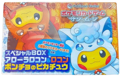 Pokemon Center Poncho-Wearing Pikachu Alola Vulpix & Vulpix Special Box