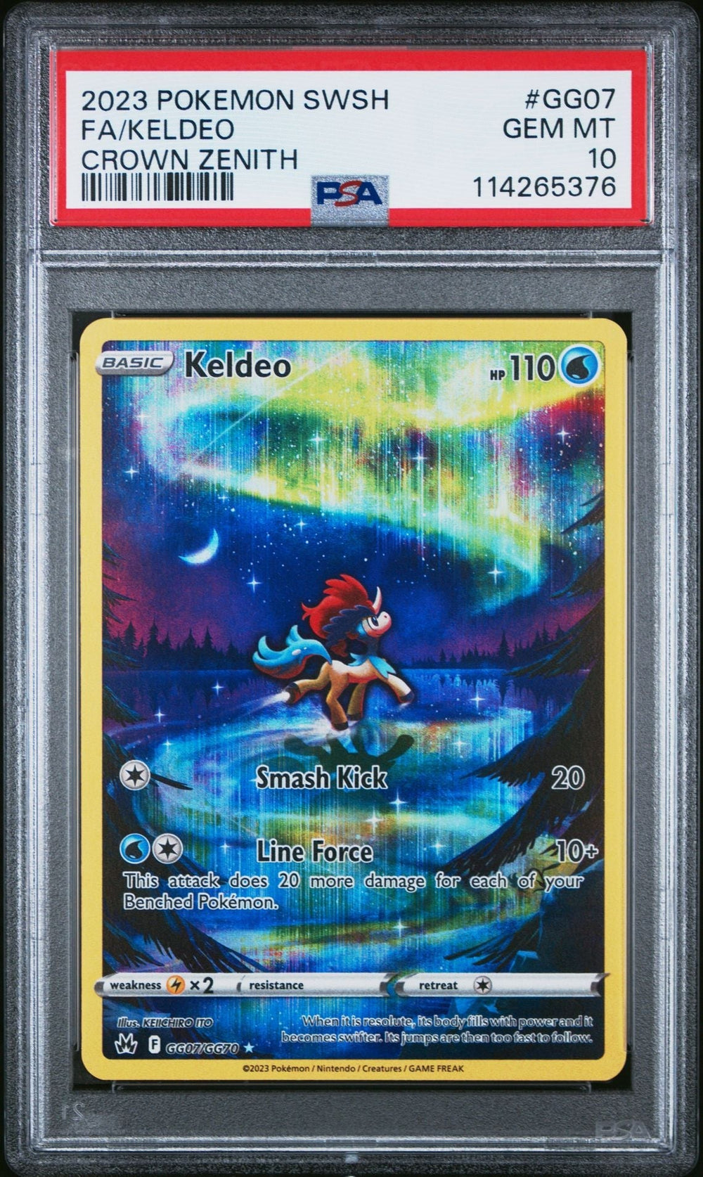 2023 Pokemon Sword And Shield Crown Zenith GG07 Full Art/Keldeo - PSA Graded Card