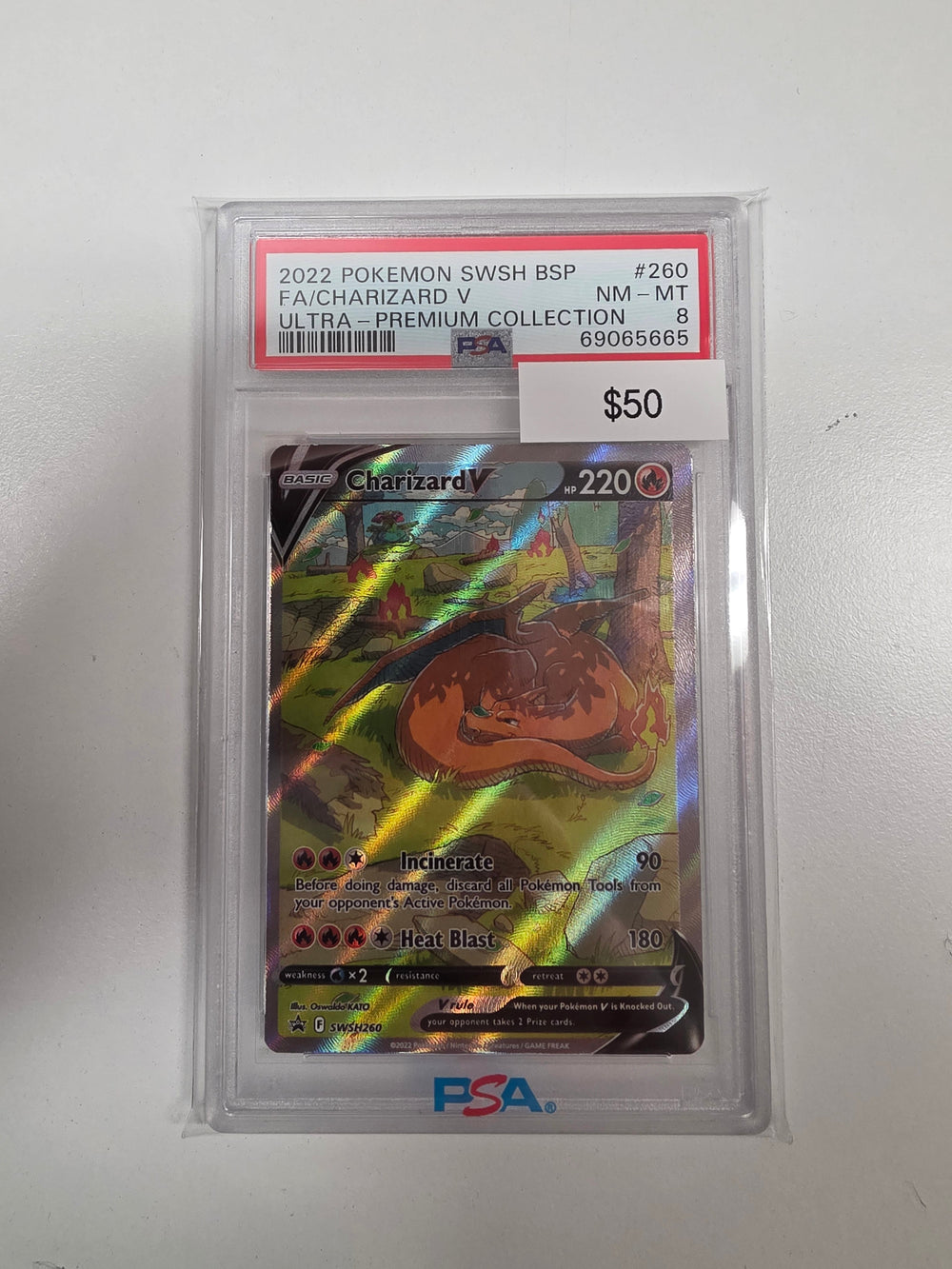 Pokemon Charizard V SWSH260 PSA 8