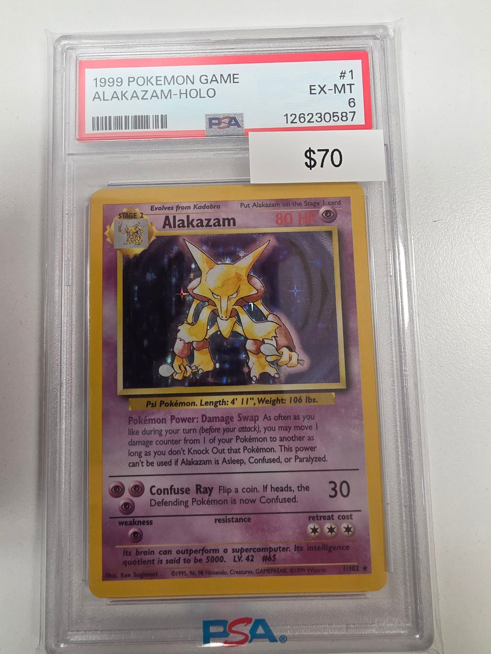 Pokemon Alakazam 1/102 PSA 6