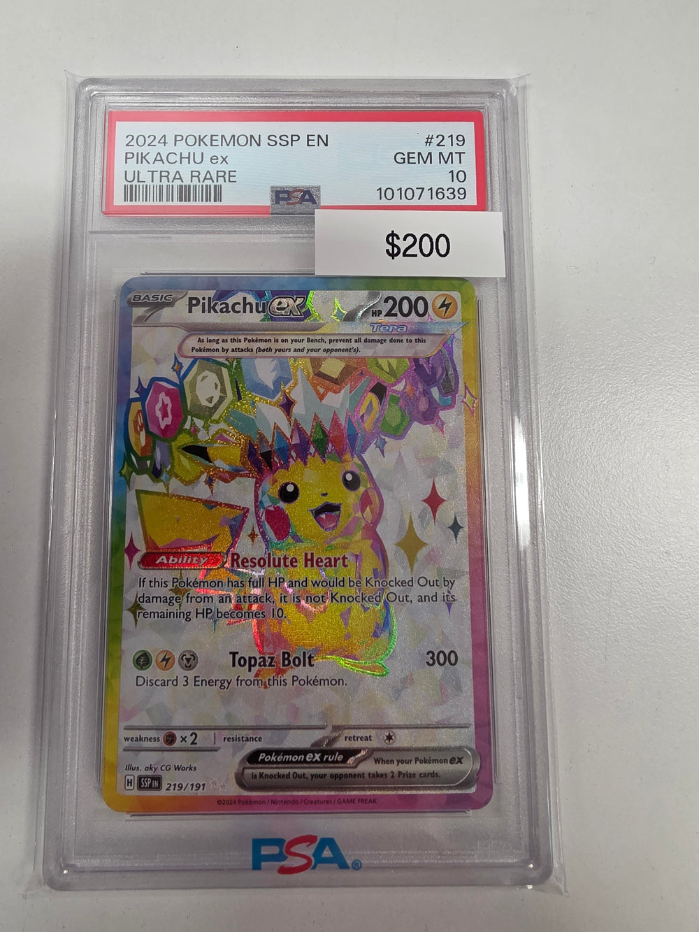 Pokemon Pikachu ex 219/191 PSA 10
