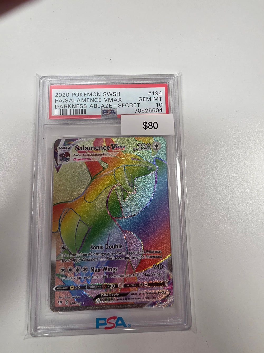 Pokemon Salamence Vmax 194/189 PSA 10