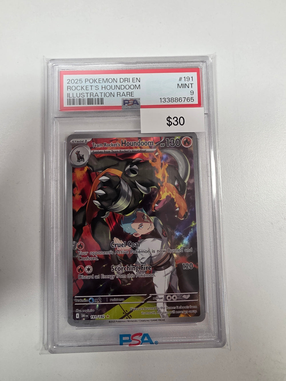 Pokemon Team Rocket Houndoom 191/182 PSA 9