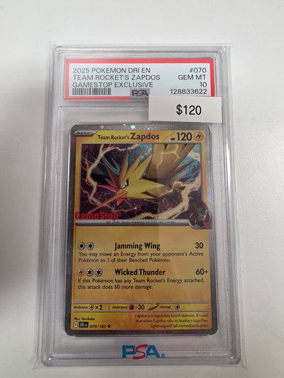 Pokemon GameStop stamp Zapdos 070/182 PSA 10