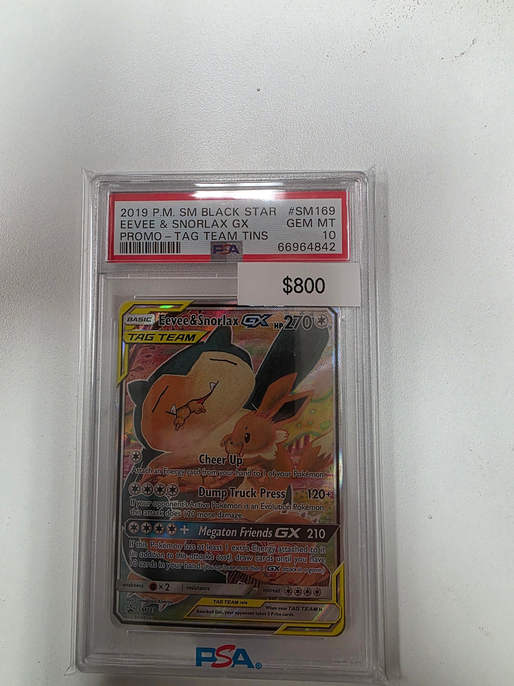 Pokemon Eevee & Snorlax Tag Team promo SM169 PSA 10