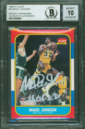 Lakers Magic Johnson "HOF 02" Signed 1986 Fleer #53 Card Auto 10! BAS Slabbed