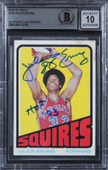 76ers Julius "Dr. J" Erving "HOF 93" Signed 1972 Topps #195 Rookie Card BAS Slab